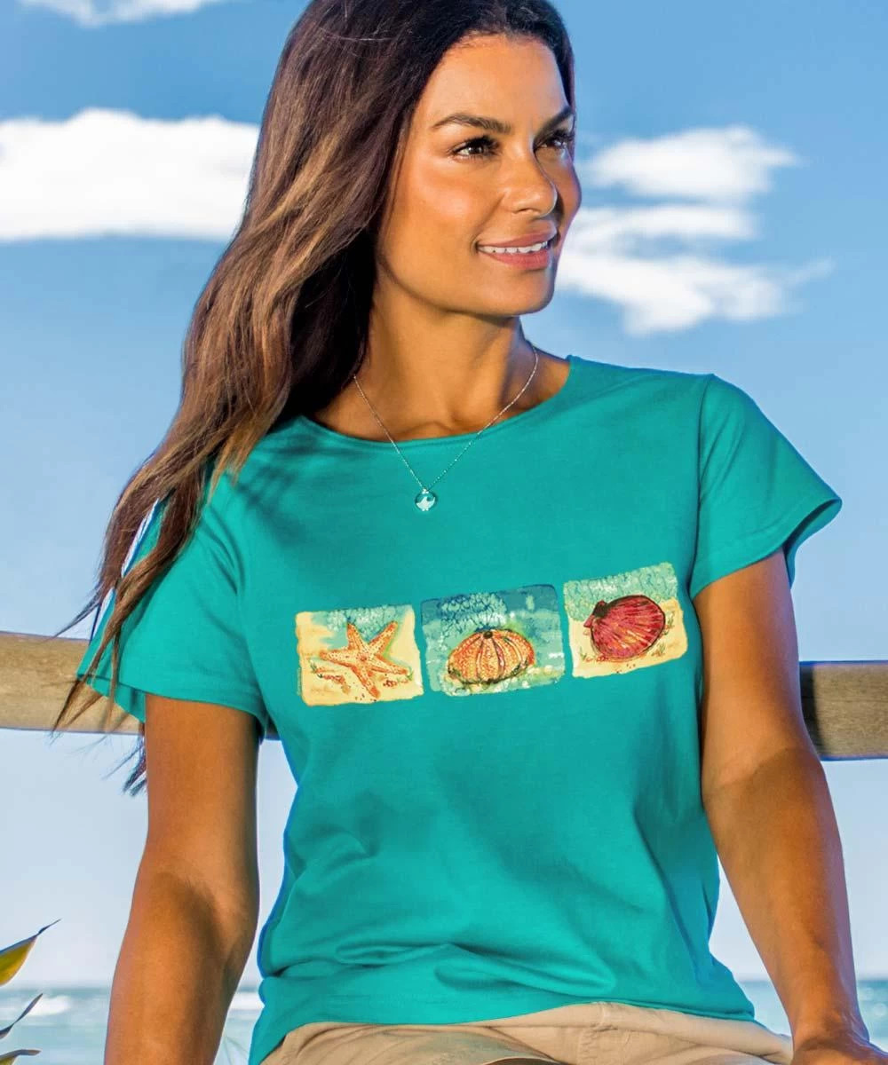 Sea Creatures - Jade Short Sleeve Scoop Neck T-Shirt 3 Sea Creatures - Jade Short Sleeve Scoop Neck T-Shirt