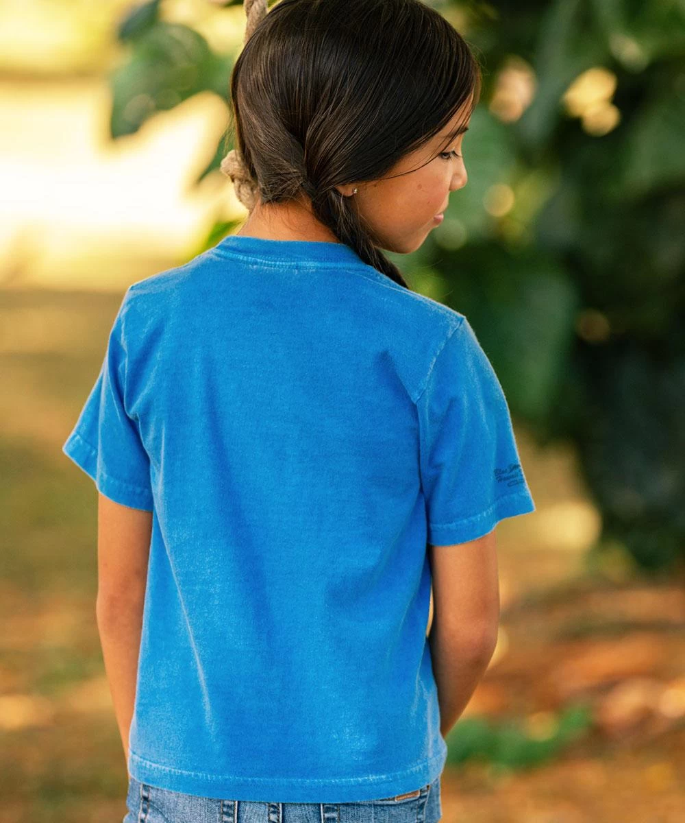 Lil Pueo - Blue Hawaii Dyed Short Sleeve Crewneck T-Shirt 4 Lil Pueo - Blue Hawaii Dyed Short Sleeve Crewneck T-Shirt - Image 2