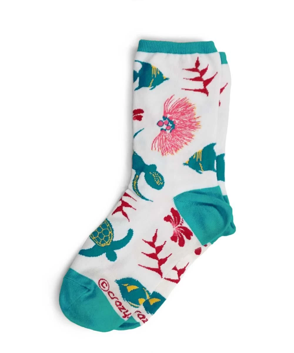 Hawaiian Whimsy - Graphic Cotton Crew Socks 3 Hawaiian Whimsy - Graphic Cotton Crew Socks