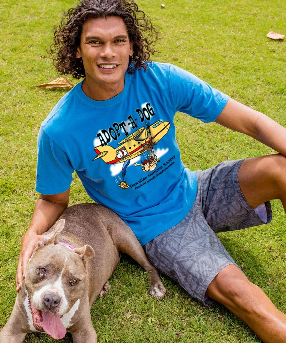 Hawaiian Humane Society Sky Dive - Blue Hawaii Dyed Short Sleeve Crewneck T-Shirt 3 Hawaiian Humane Society Sky Dive - Blue Hawaii Dyed Short Sleeve Crewneck T-Shirt