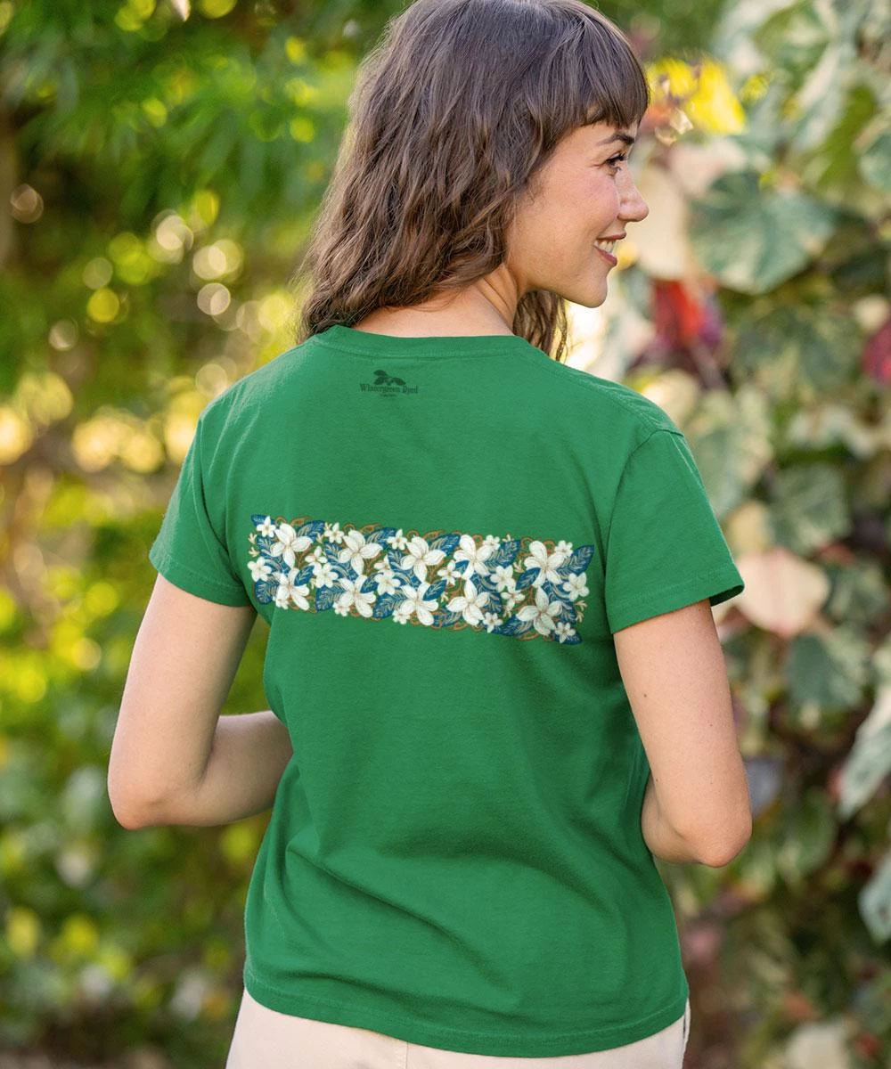 Plumeria Whisper Band - Wintergreen Dyed Short Sleeve Crewneck T-Shirt 4 Plumeria Whisper Band - Wintergreen Dyed Short Sleeve Crewneck T-Shirt - Image 2