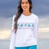 Row Of Palms - White Long Sleeve Crewneck T-Shirt 1 Row Of Palms - White Long Sleeve Crewneck T-Shirt -Freedom Style Shop 0cfb38f2 9194 4e23 92bc 303d27d1ab23