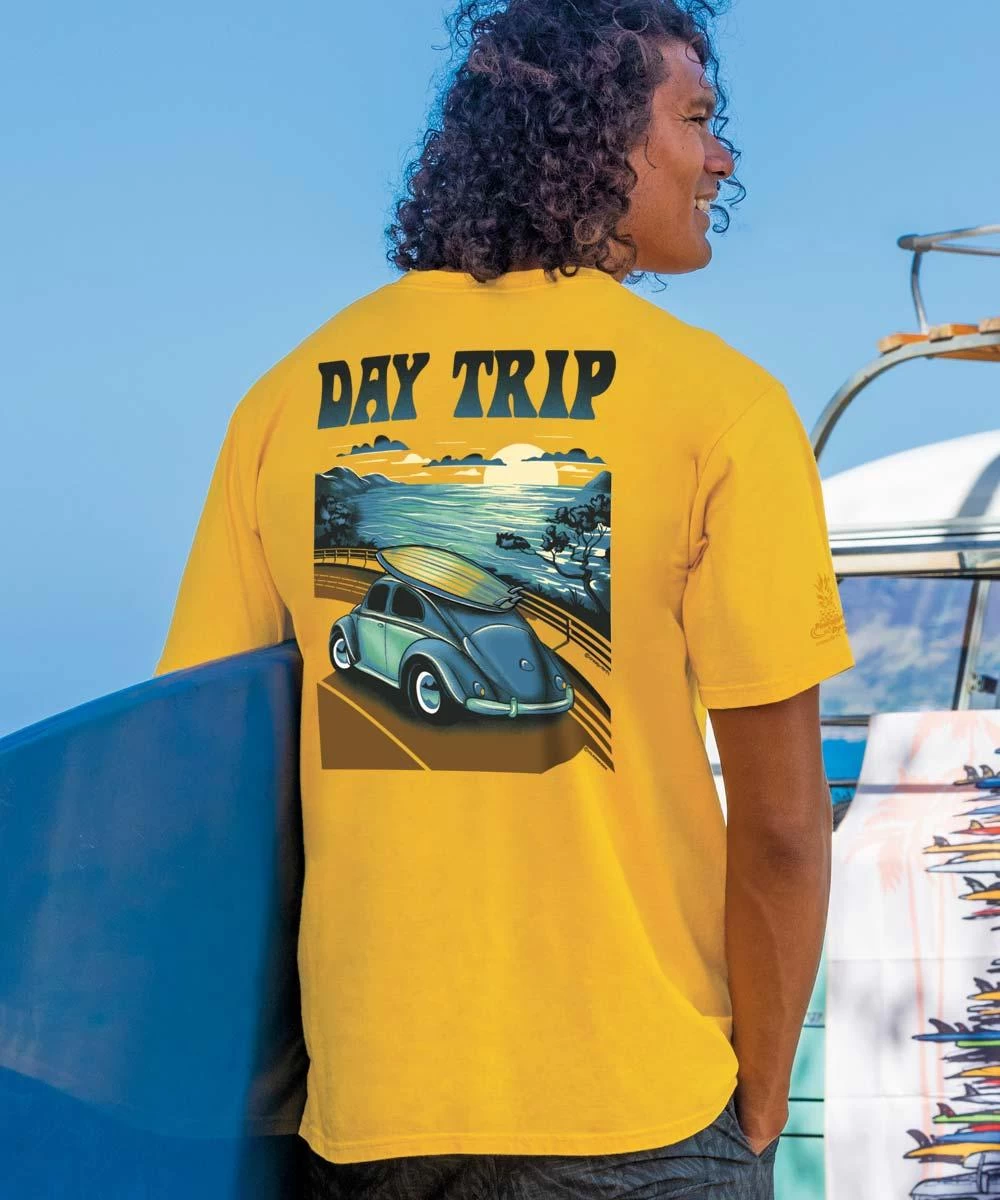 Volkswagen Day Trip - Pineapple Dyed Short Sleeve Crewneck T-Shirt 3 Volkswagen Day Trip - Pineapple Dyed Short Sleeve Crewneck T-Shirt