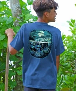 Honu Moon - Blueberry Dyed Short Sleeve Crewneck T-Shirt