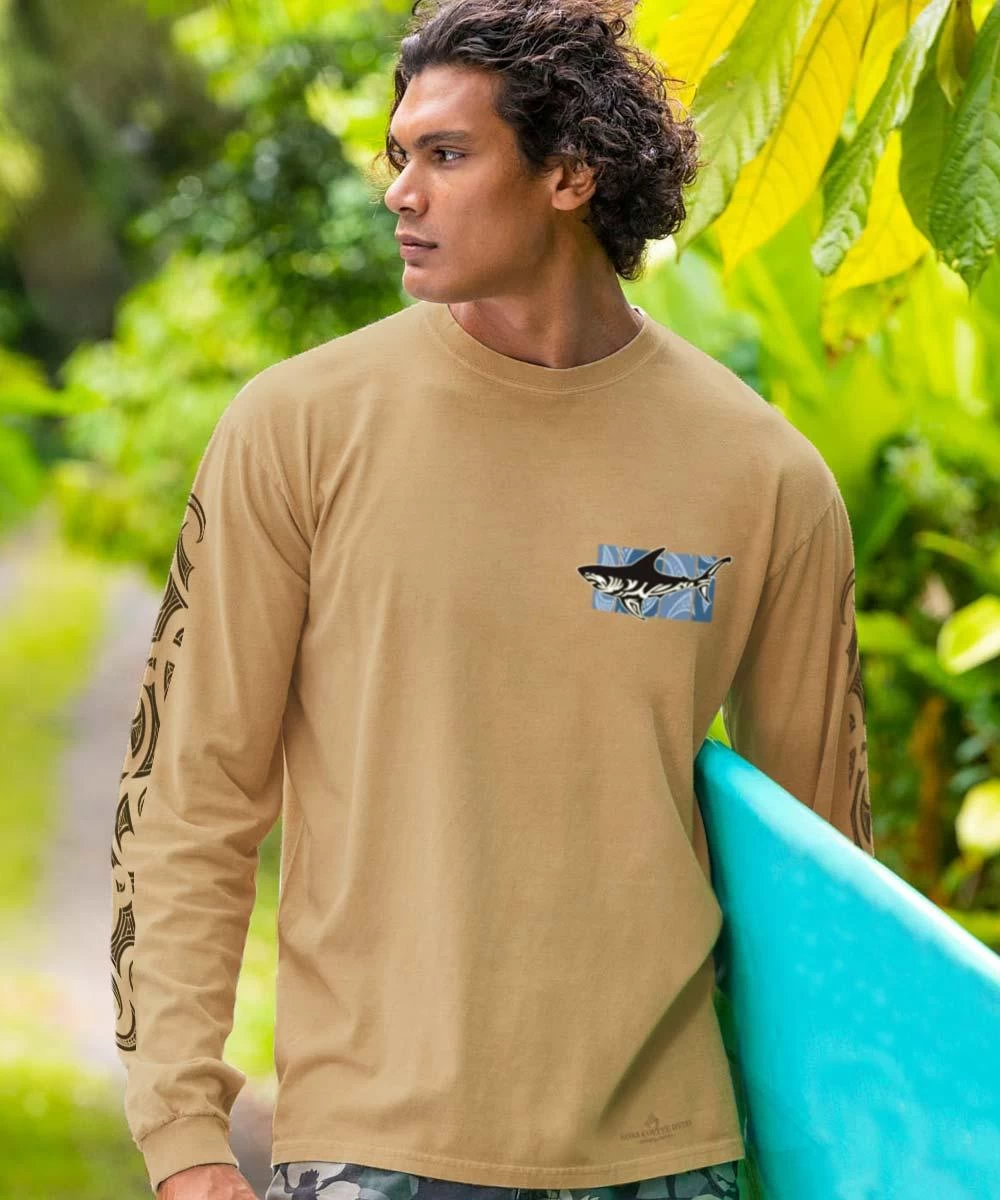 Kalani Ekahi - Kona Coffee Dyed Long Sleeve Crewneck T-Shirt 4 Kalani Ekahi - Kona Coffee Dyed Long Sleeve Crewneck T-Shirt - Image 2
