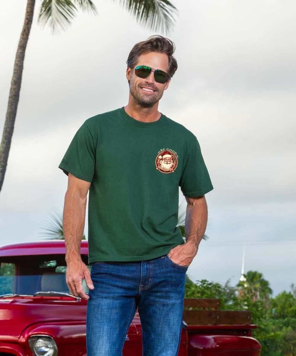 Be Good Santa - Forest Green Short Sleeve Crewneck T-Shirt 4 Be Good Santa - Forest Green Short Sleeve Crewneck T-Shirt - Image 2