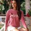 Island Scroll - Paradise Red Dyed Long Sleeve Crewneck T-Shirt 1 Island Scroll - Paradise Red Dyed Long Sleeve Crewneck T-Shirt -Freedom Style Shop 1c1275fb 3bb5 4272 8981 6b0cab37bfd7