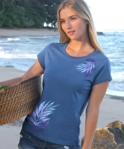 Brush Palm - Sapphire Short Sleeve Pima T-Shirt