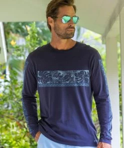 Holo Holo Band - Indigo Long Sleeve Pima T-Shirt