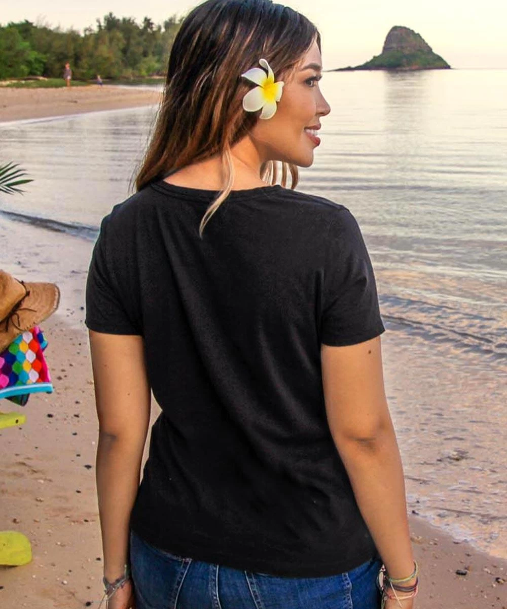 Alo Retro - Jet Black Short Sleeve Pima V-Neck T-Shirt 4 Alo Retro - Jet Black Short Sleeve Pima V-Neck T-Shirt - Image 2