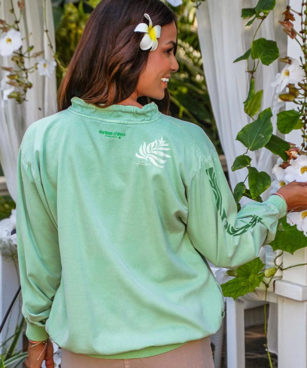 Mapuana - Key Lime Dyed Long Sleeve Lightweight Pullover 4 Mapuana - Key Lime Dyed Long Sleeve Lightweight Pullover - Image 2