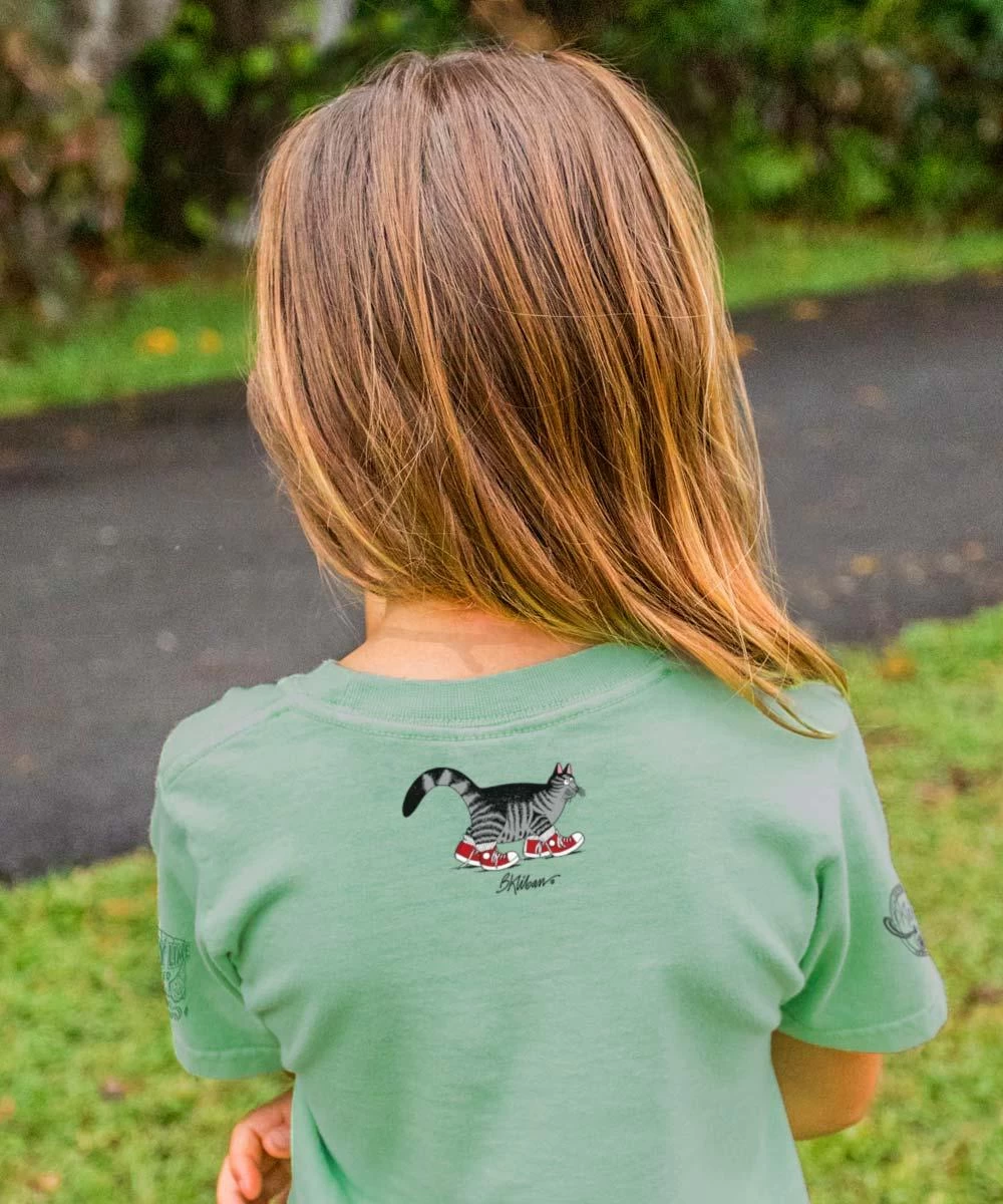 B. Kliban Cat In Sneaker - Key Lime Dyed Short Sleeve Crewneck T-Shirt 4 B. Kliban Cat In Sneaker - Key Lime Dyed Short Sleeve Crewneck T-Shirt - Image 2