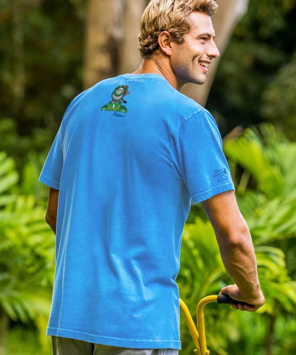 B. Kliban Polo Cat - Blue Hawaii Dyed Short Sleeve Crewneck T-Shirt 4 B. Kliban Polo Cat - Blue Hawaii Dyed Short Sleeve Crewneck T-Shirt - Image 2