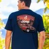 Jeep Wave Scenic - Navy Short Sleeve Crewneck T-Shirt