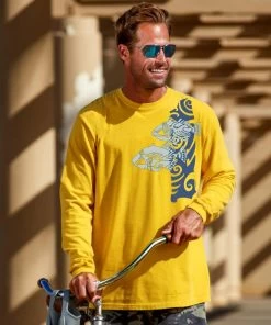 Tribal Fish - Pineapple Dyed Long Sleeve Crewneck T-Shirt