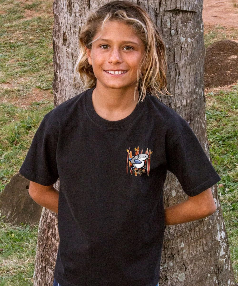 Sharka™ Surfboards - Black Short Sleeve Crewneck T-Shirt 3 Sharka™ Surfboards - Black Short Sleeve Crewneck T-Shirt - Image 2