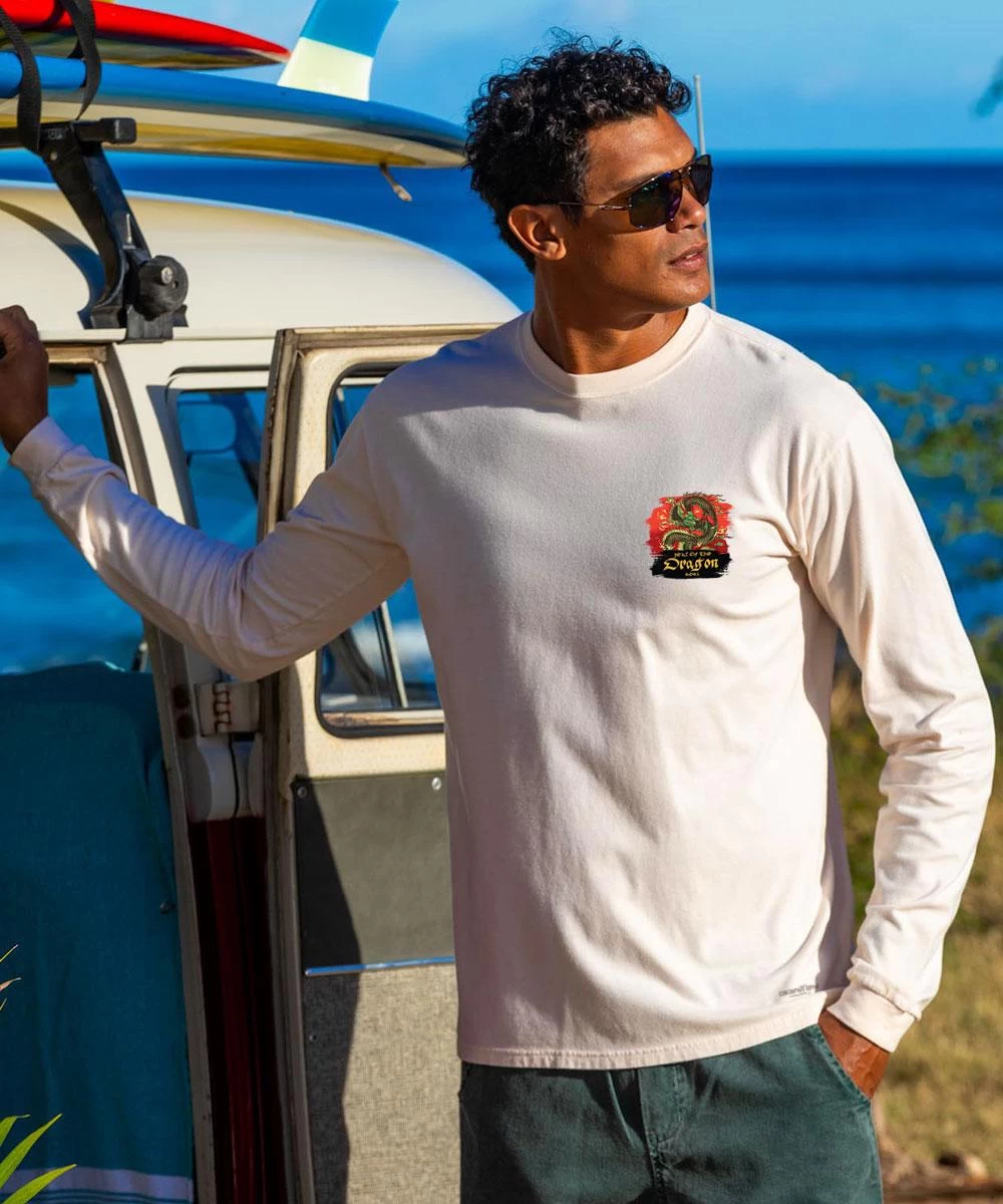 Dragon 2024 - Coconut Dyed Long Sleeve Crewneck T-Shirt 4 Dragon 2024 - Coconut Dyed Long Sleeve Crewneck T-Shirt - Image 2