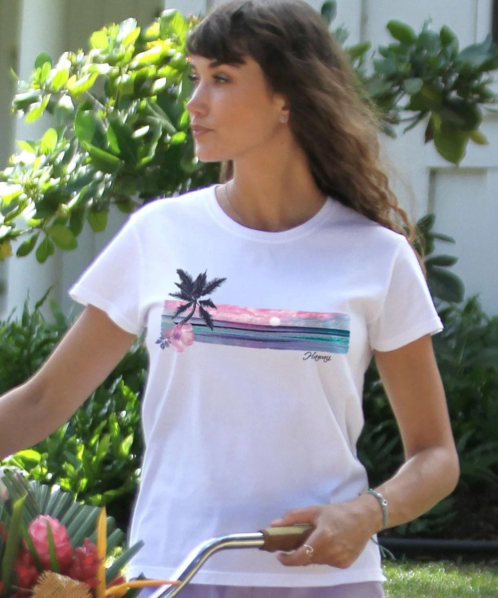 Watercolor Scenic Band - White Short Sleeve Crewneck T-Shirt 3 Watercolor Scenic Band - White Short Sleeve Crewneck T-Shirt