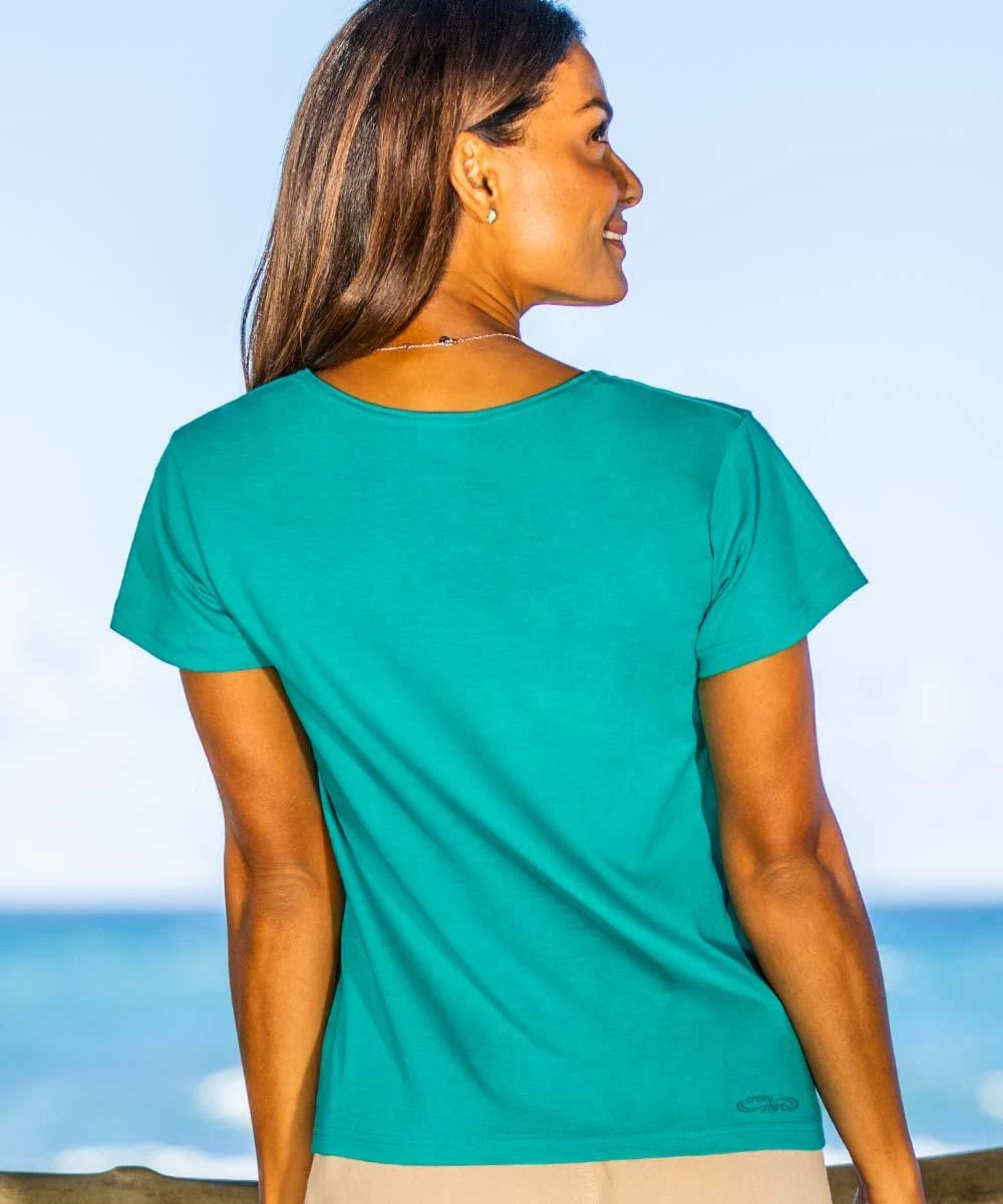 Radiant Beauty - Jade Short Sleeve Scoop Neck T-Shirt 4 Radiant Beauty - Jade Short Sleeve Scoop Neck T-Shirt - Image 2