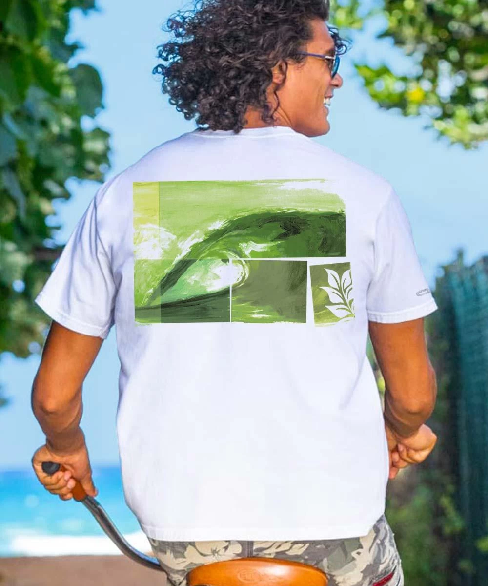 B Square Wave - White Short Sleeve Crewneck T-Shirt 3 B Square Wave - White Short Sleeve Crewneck T-Shirt