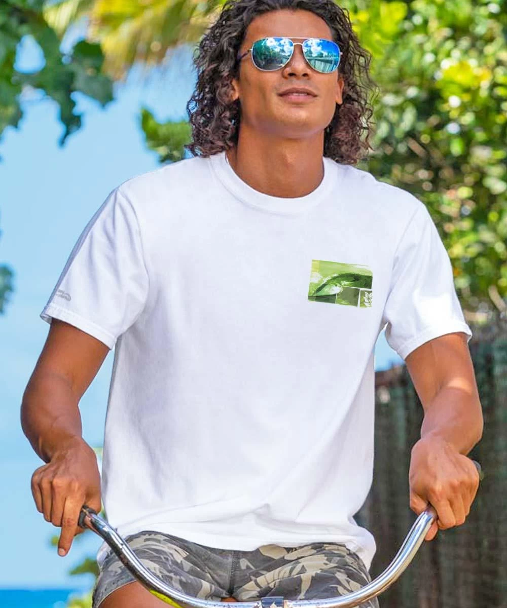 B Square Wave - White Short Sleeve Crewneck T-Shirt 4 B Square Wave - White Short Sleeve Crewneck T-Shirt - Image 2