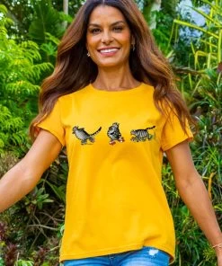 B. Kliban Skatey Cats - Pineapple Dyed Short Sleeve Crewneck T-Shirt