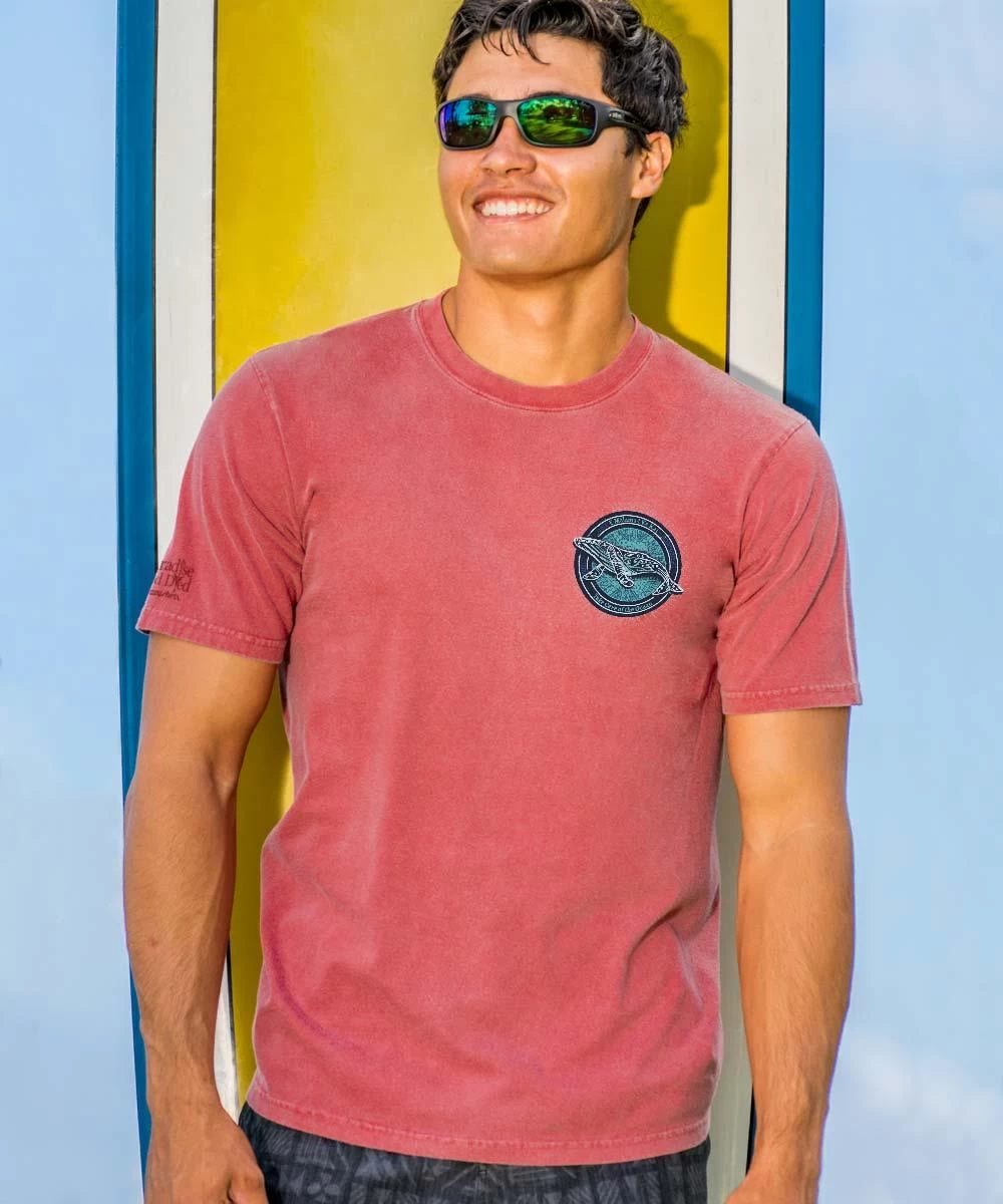 Whale Spirit - Paradise Red Dyed Short Sleeve Crewneck T-Shirt 4 Whale Spirit - Paradise Red Dyed Short Sleeve Crewneck T-Shirt - Image 2