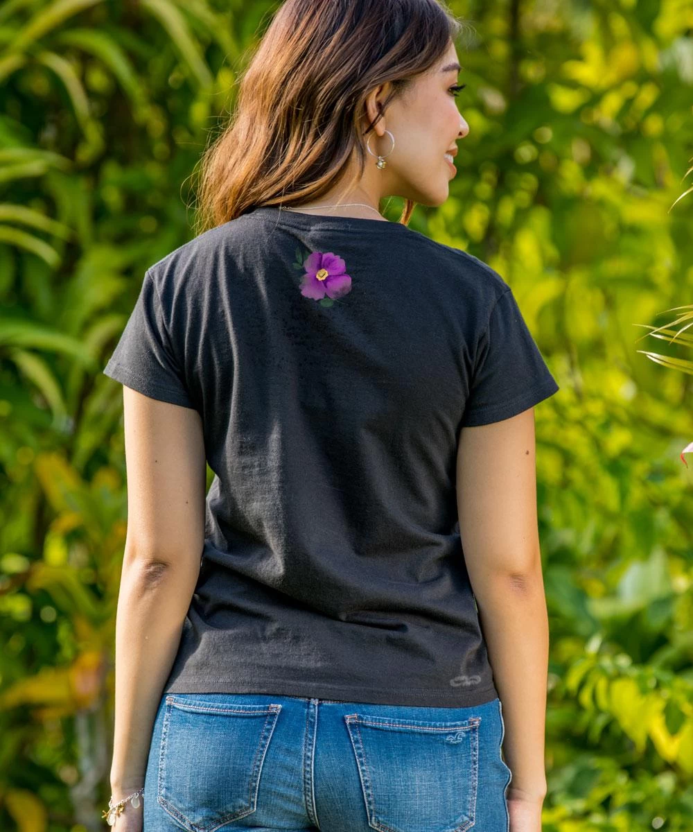 Beach Hawaii - Black Short Sleeve Crewneck T-Shirt 4 Beach Hawaii - Black Short Sleeve Crewneck T-Shirt - Image 2