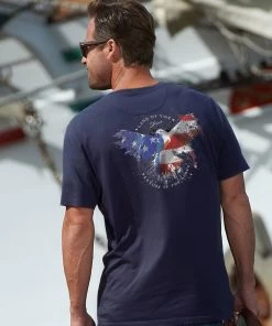 Land Of The Eagle - Indigo Short Sleeve Pima T-Shirt