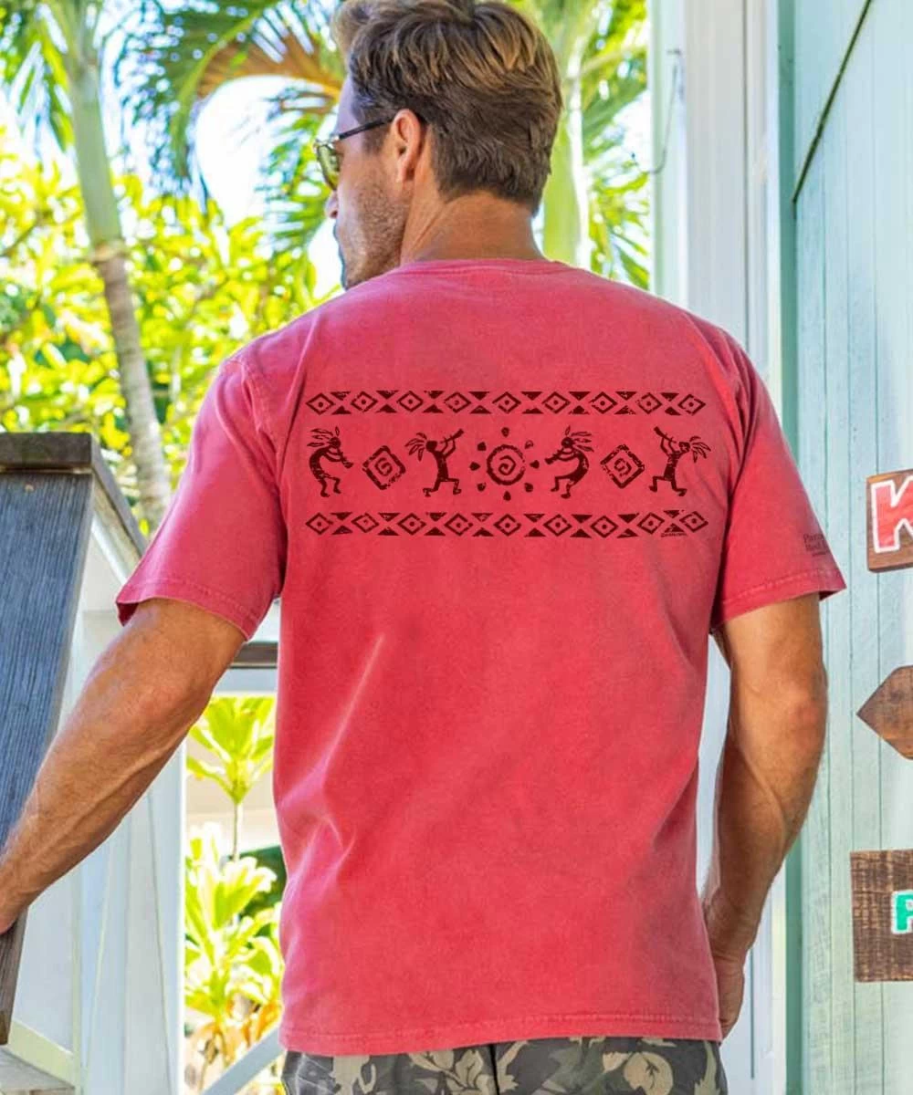 Kokopelli Sol - Paradise Red Dyed Short Sleeve Crewneck T-Shirt 4 Kokopelli Sol - Paradise Red Dyed Short Sleeve Crewneck T-Shirt - Image 2