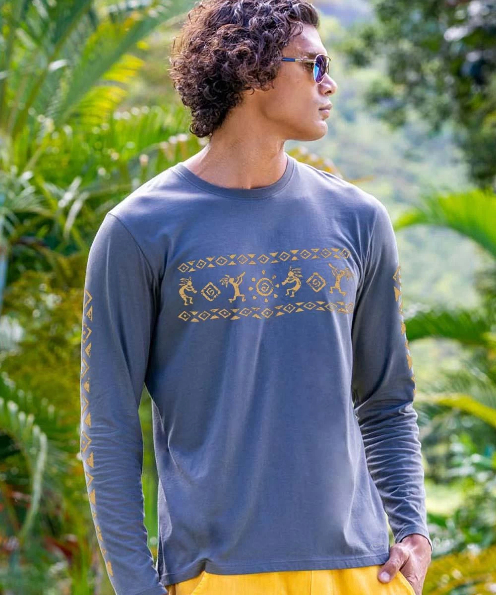 Kokopelli Sol - Smoke Long Sleeve Pima T-Shirt 3 Kokopelli Sol - Smoke Long Sleeve Pima T-Shirt