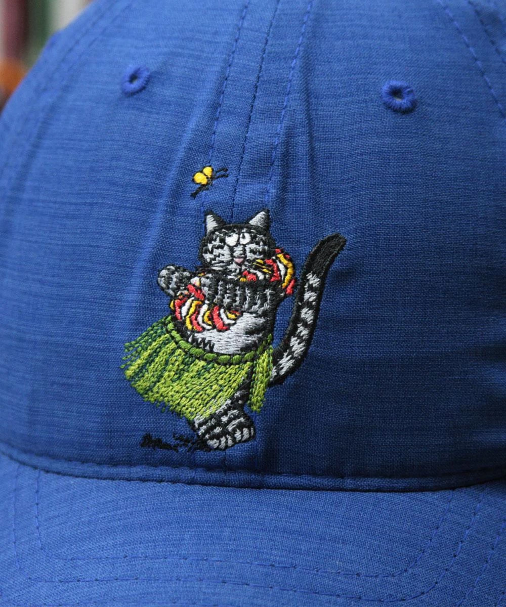 B. Kliban Hula Cat - Royal Polyester Hat 4 B. Kliban Hula Cat - Royal Polyester Hat - Image 2