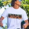 Linear Retro Surf - White Short Sleeve Crewneck T-Shirt -Freedom Style Shop 672863a6 3262 46db bc0e 20daba167c75