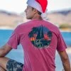 Sailboat Christmas - Paradise Red Dyed Short Sleeve Crewneck T-Shirt -Freedom Style Shop 6b505dfa e7ce 4d5c b02c d51ef2e005b5
