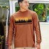 Mountain View Band - Cinnamon Dyed Long Sleeve Crewneck T-Shirt 1 Mountain View Band - Cinnamon Dyed Long Sleeve Crewneck T-Shirt -Freedom Style Shop 6e5697fe 5eef 48b8 99ab e75cd1fcaf53