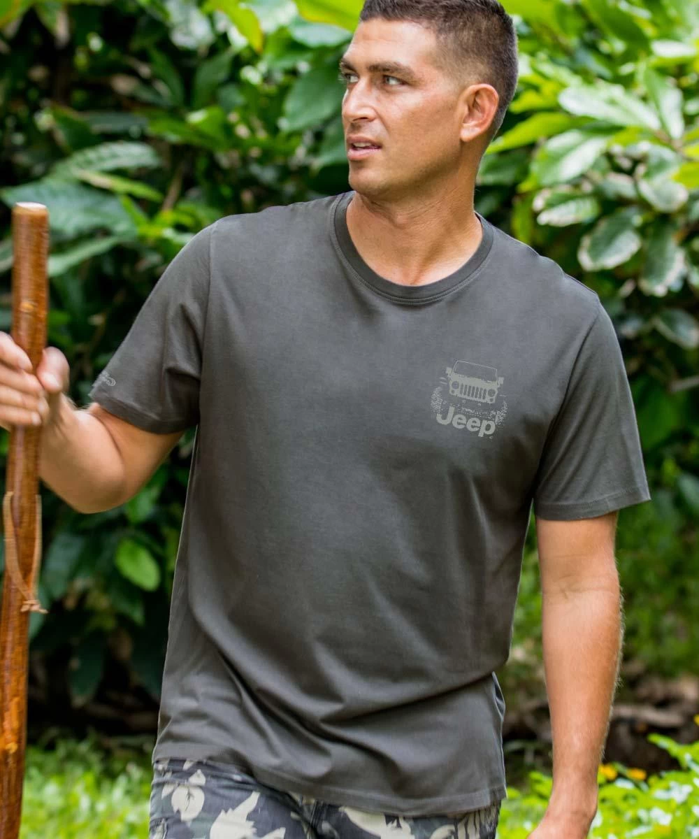 Jeep Adventure Awaits - Smoke Short Sleeve Pima T-Shirt 3 Jeep Adventure Awaits - Smoke Short Sleeve Pima T-Shirt - Image 2