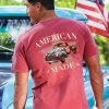 American Made 1776 - Paradise Red Dyed Short Sleeve Crewneck T-Shirt -Freedom Style Shop 743db284 2145 463b ba41 c0d2896724f2