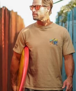 Mano Block - Kona Coffee Dyed Short Sleeve Crewneck T-Shirt -Freedom Style Shop 75bf0e67 211f 4064 9418 a1ced312a42c