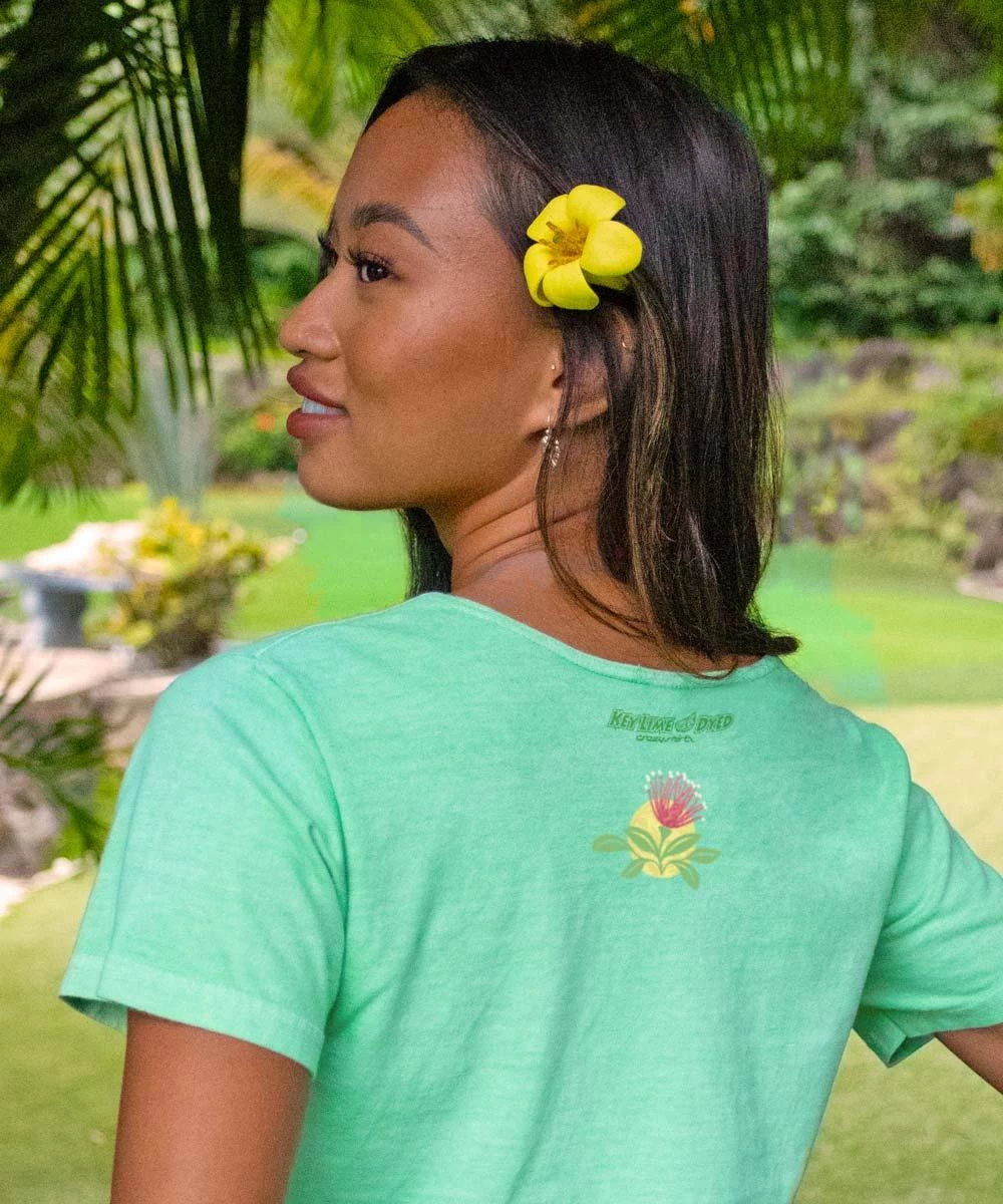 Ohia Lehua Band - Key Lime Dyed Short Sleeve Scoop Neck T-Shirt 4 Ohia Lehua Band - Key Lime Dyed Short Sleeve Scoop Neck T-Shirt - Image 2