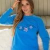Tribal Night Shade - Blue Hawaii Dyed Long Sleeve Crewneck T-Shirt -Freedom Style Shop 76a32ed5 85b7 4d88 813a 9a53ced4317d