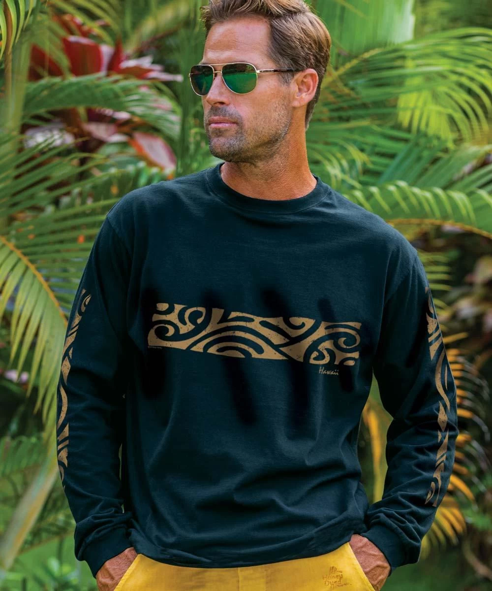 Mahelona - Black Long Sleeve Crewneck T-Shirt 3 Mahelona - Black Long Sleeve Crewneck T-Shirt