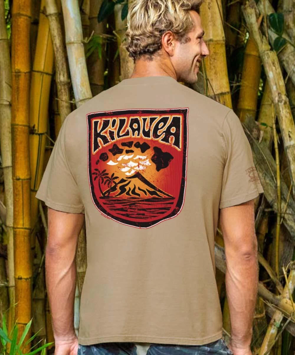 Kilauea Shield - Kona Coffee Dyed Short Sleeve Crewneck T-Shirt 3 Kilauea Shield - Kona Coffee Dyed Short Sleeve Crewneck T-Shirt