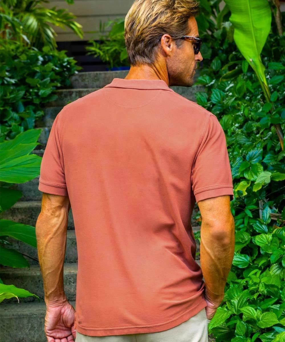 Kokopelli Sun - Chile Dyed Short Sleeve Pique’ Polo Shirt 4 Kokopelli Sun - Chile Dyed Short Sleeve Pique’ Polo Shirt - Image 2