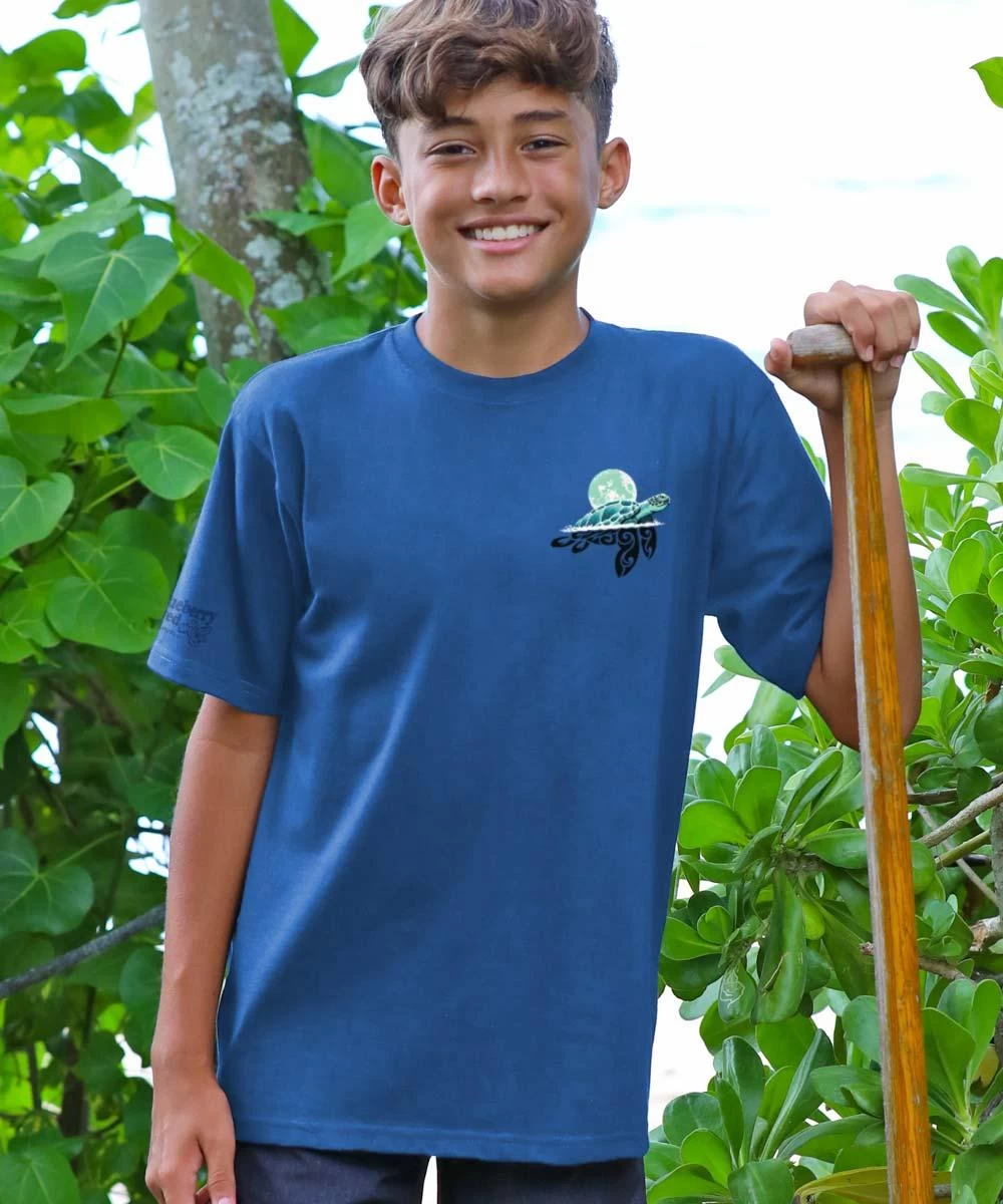 Honu Moon - Blueberry Dyed Short Sleeve Crewneck T-Shirt 4 Honu Moon - Blueberry Dyed Short Sleeve Crewneck T-Shirt - Image 2