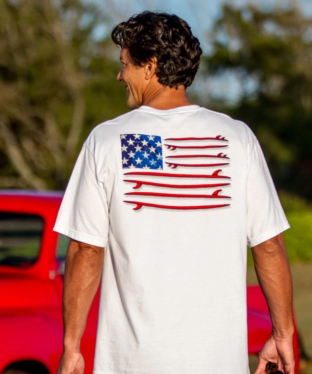 Surf United - White Short Sleeve Crewneck T-Shirt 3 Surf United - White Short Sleeve Crewneck T-Shirt