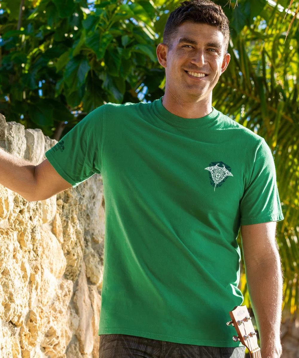 Tribal Sea Life - Wintergreen Dyed Short Sleeve Crewneck T-Shirt 4 Tribal Sea Life - Wintergreen Dyed Short Sleeve Crewneck T-Shirt - Image 2