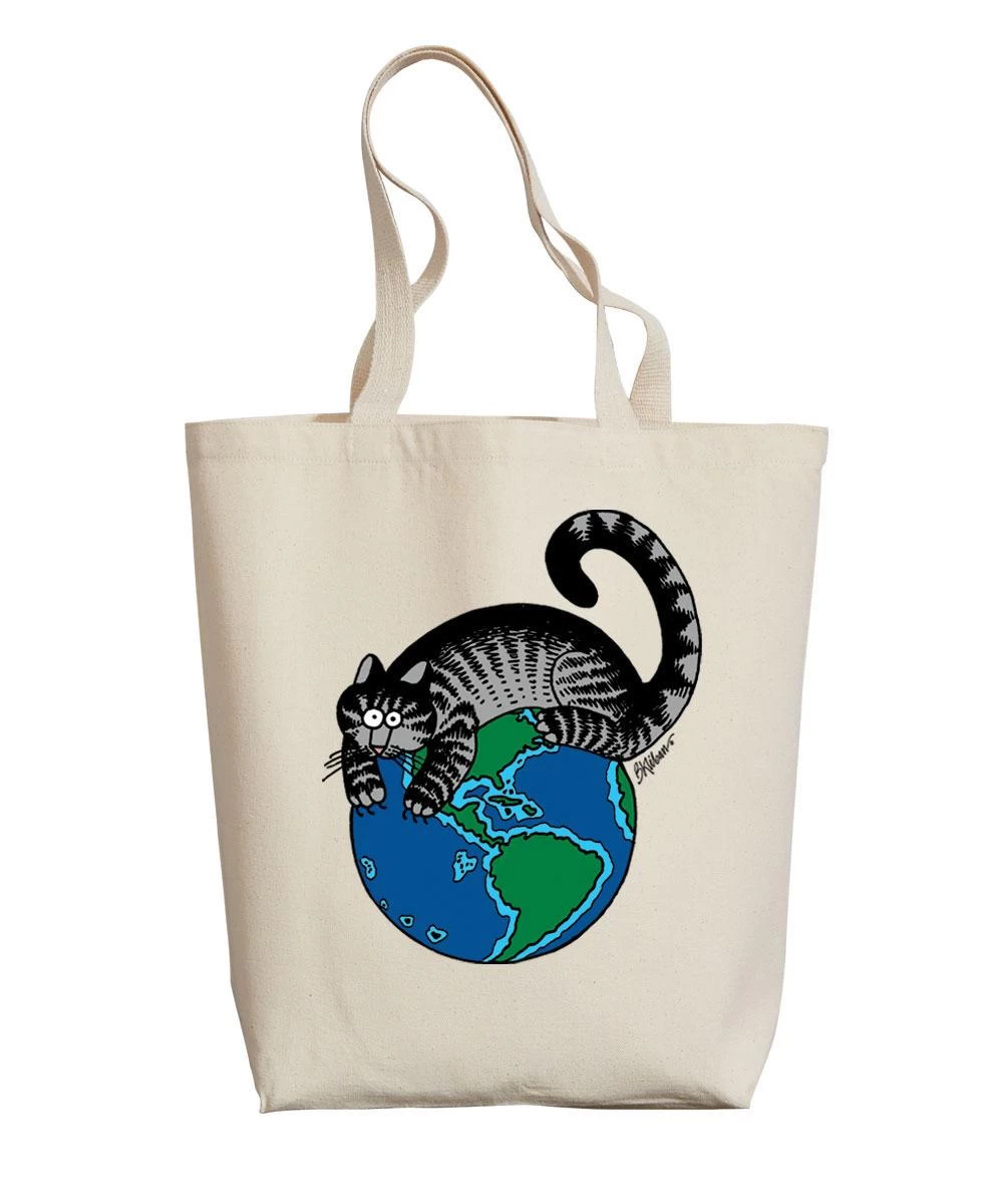 B. Kliban Earth Cat - Natural Weekend Tote 4 B. Kliban Earth Cat - Natural Weekend Tote - Image 2