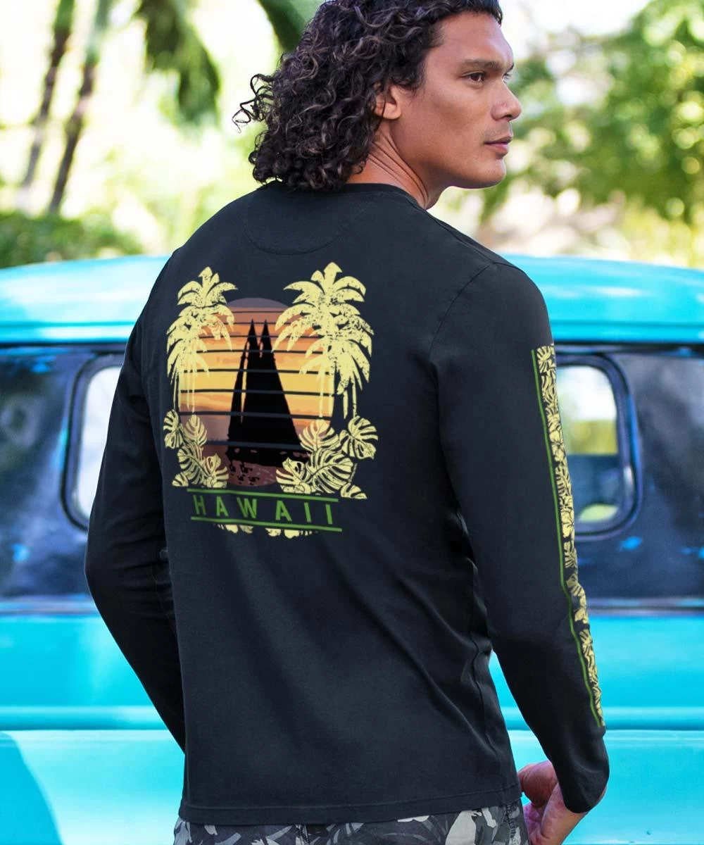 Retro Sail On - Jet Black Long Sleeve Pima T-Shirt 3 Retro Sail On - Jet Black Long Sleeve Pima T-Shirt
