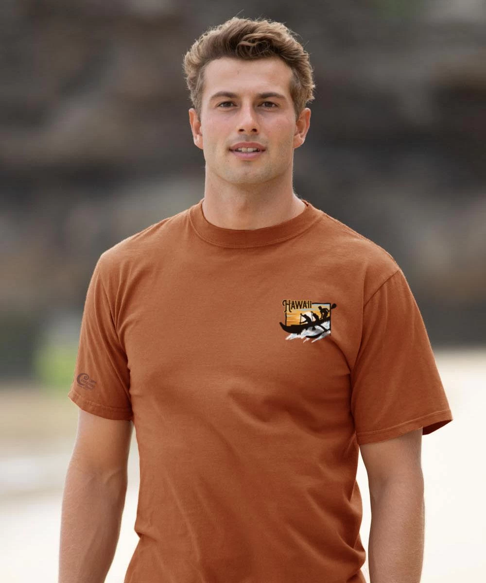 Hawaii Outrigger - Cinnamon Dyed Short Sleeve Crewneck T-Shirt 4 Hawaii Outrigger - Cinnamon Dyed Short Sleeve Crewneck T-Shirt - Image 2