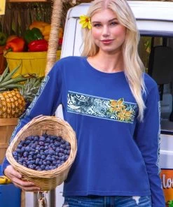 Pua Breeze - Blueberry Dyed Long Sleeve Crewneck T-Shirt
